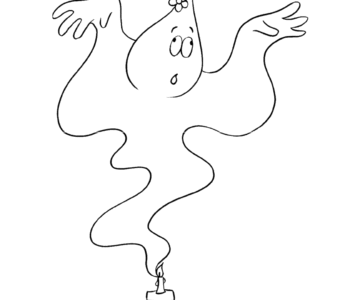 Kolorowanka upiorny duch straszy w Halloween